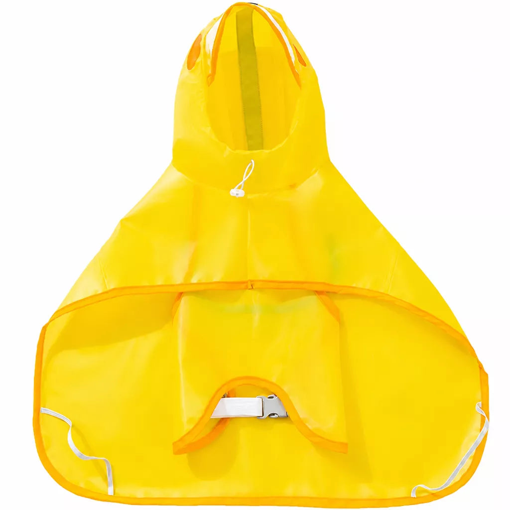 Hooded Dog Rain Poncho with Clear Brim and Belly Cover - product view