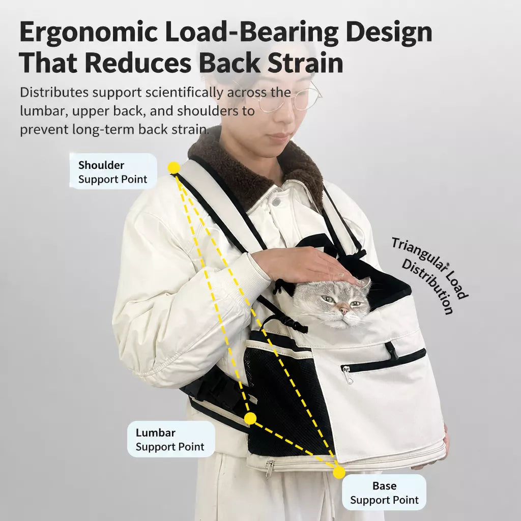 Mesh Front and Back Pet Carrier with Supportive Base - product view