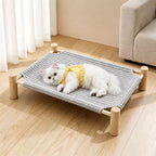 Rattan-Woven Cat Bed with Scratching Surface