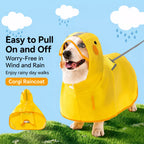 Hooded Dog Rain Poncho with Clear Brim and Belly Cover - product view