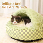 Semi-Enclosed Plush Pet Bed