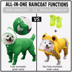 Four-Leg Dog Rain Suit with Clear Hood and Leash Access - product view
