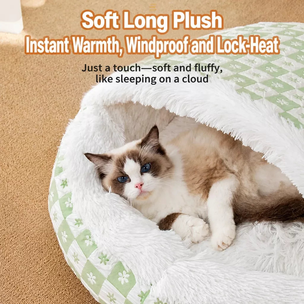 Plush Shell Cave Bed for Cats and Small Dogs - product view