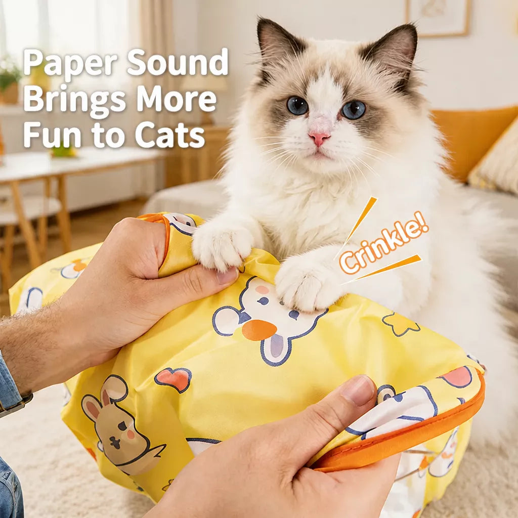 Cat Crinkle Tunnel and Hideaway Bag Toy