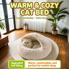 Hooded Round Plush Cat and Small Dog Bed — design and construction details