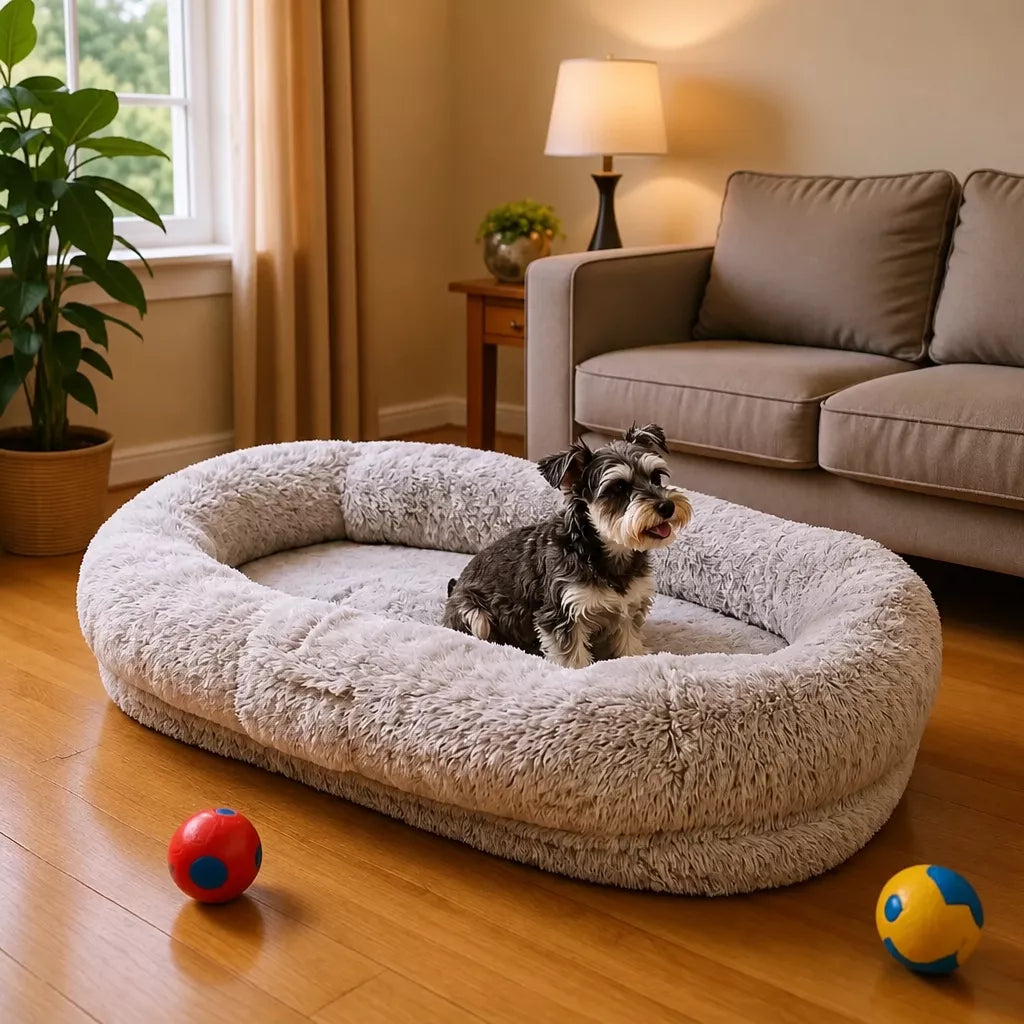 Giant Plush Bolster Dog Bed — design and construction details