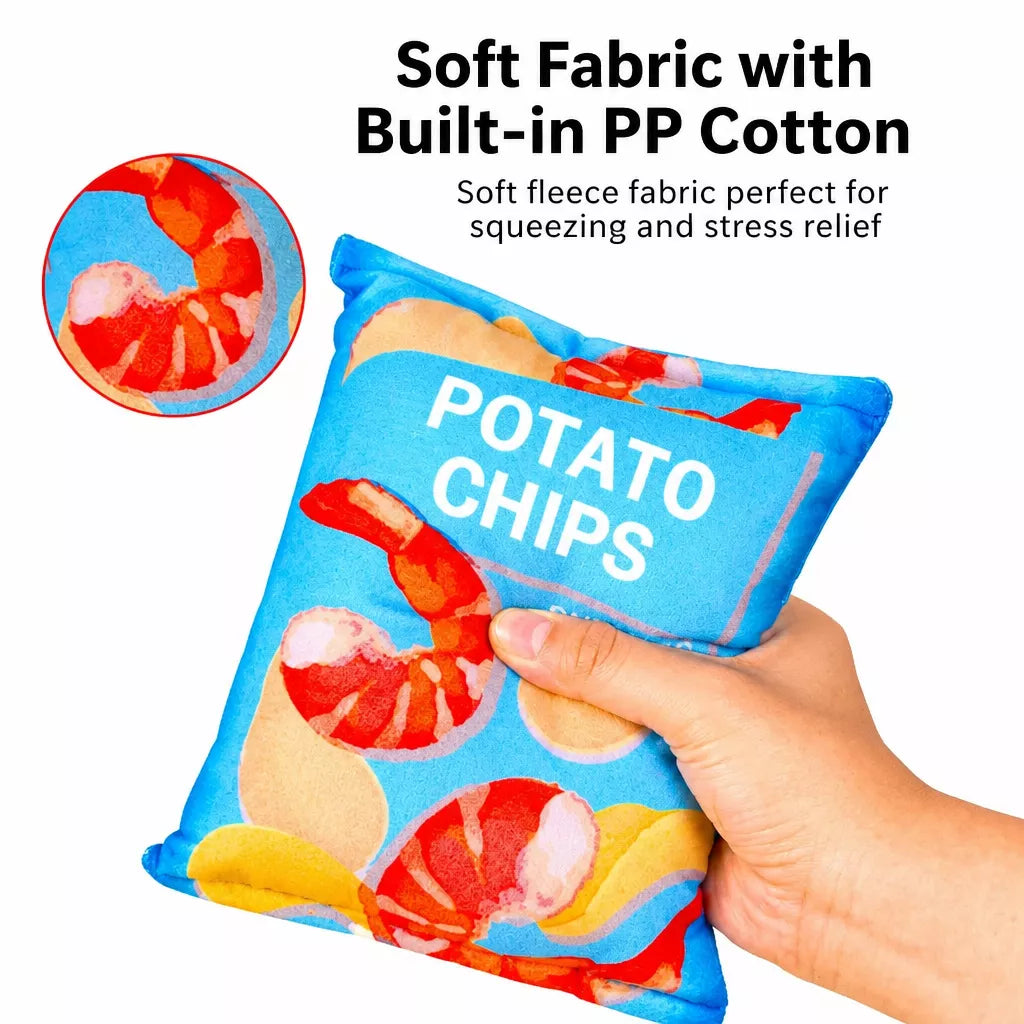Plush Potato Chip Crinkle Toy for Dogs and Cats