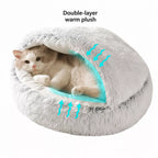 Hooded Round Plush Cat and Small Dog Bed — design and construction details