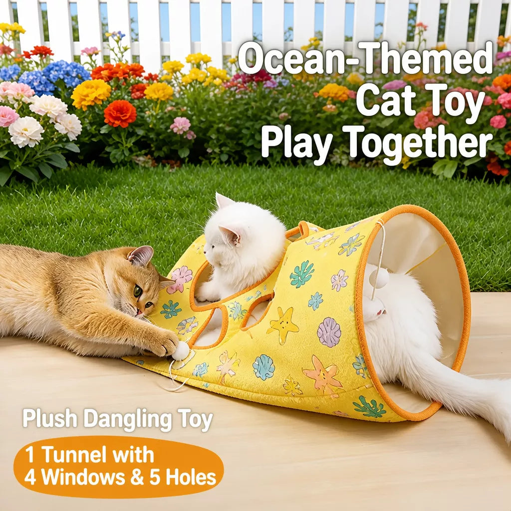 Cat Crinkle Tunnel and Hideaway Bag Toy
