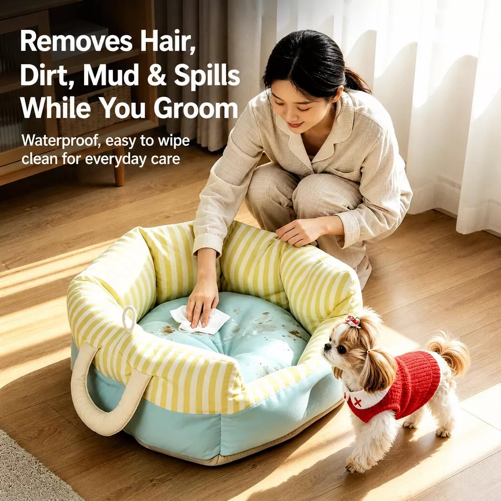 Striped Pet Car Bed — design and construction details