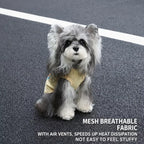 Fine mesh summer dog tank shown on a small dog