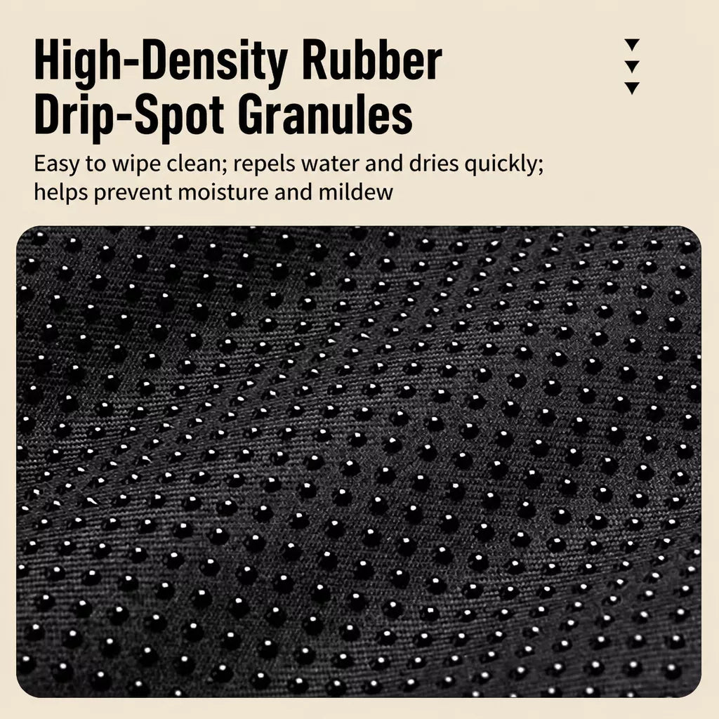 Dotted grip backing of the pet bed