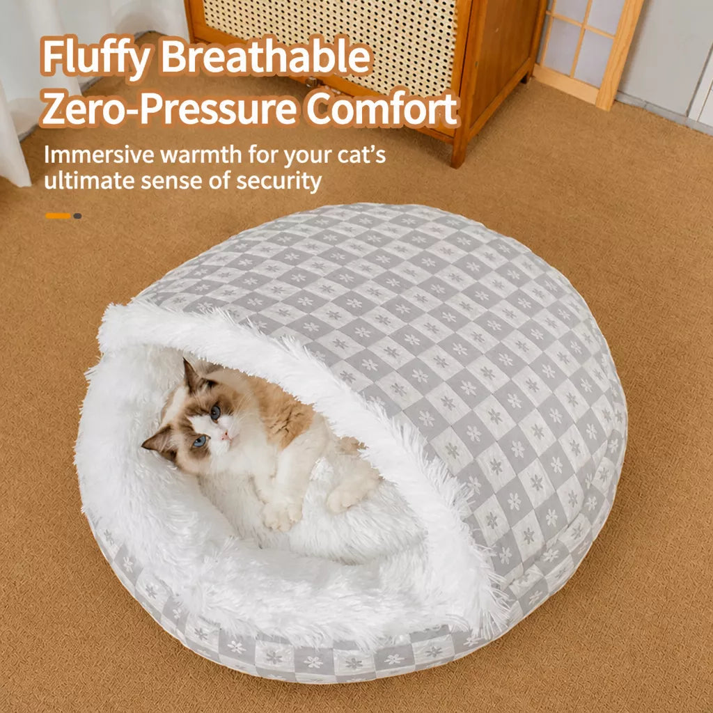 Plush Shell Cave Bed for Cats and Small Dogs - product view