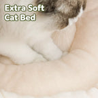 Striped Pet Cave Bed with Bow and Removable Cushion - product view