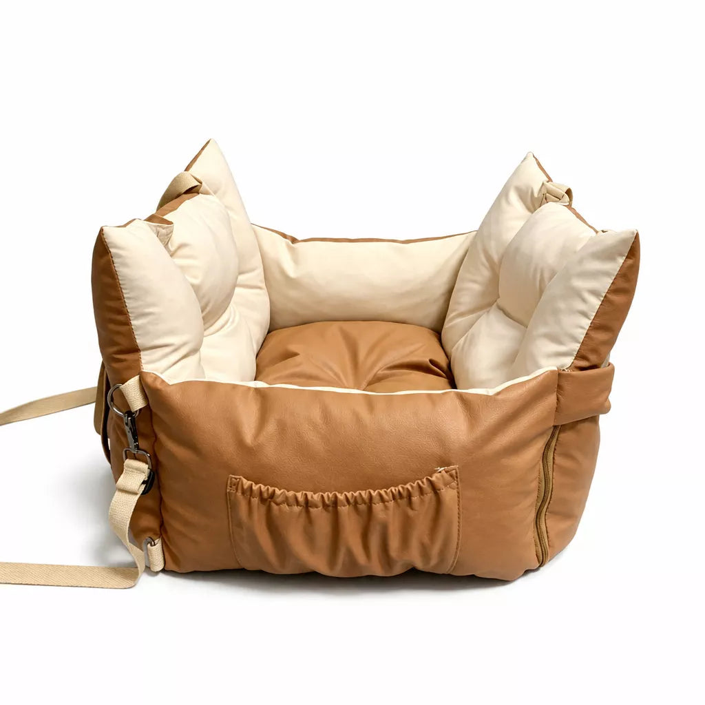 Faux Leather Pet Car Bed — design and construction details