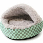 Semi-Enclosed Plush Pet Bed