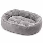 Oval Plush Bolster Pet Bed — design and construction details