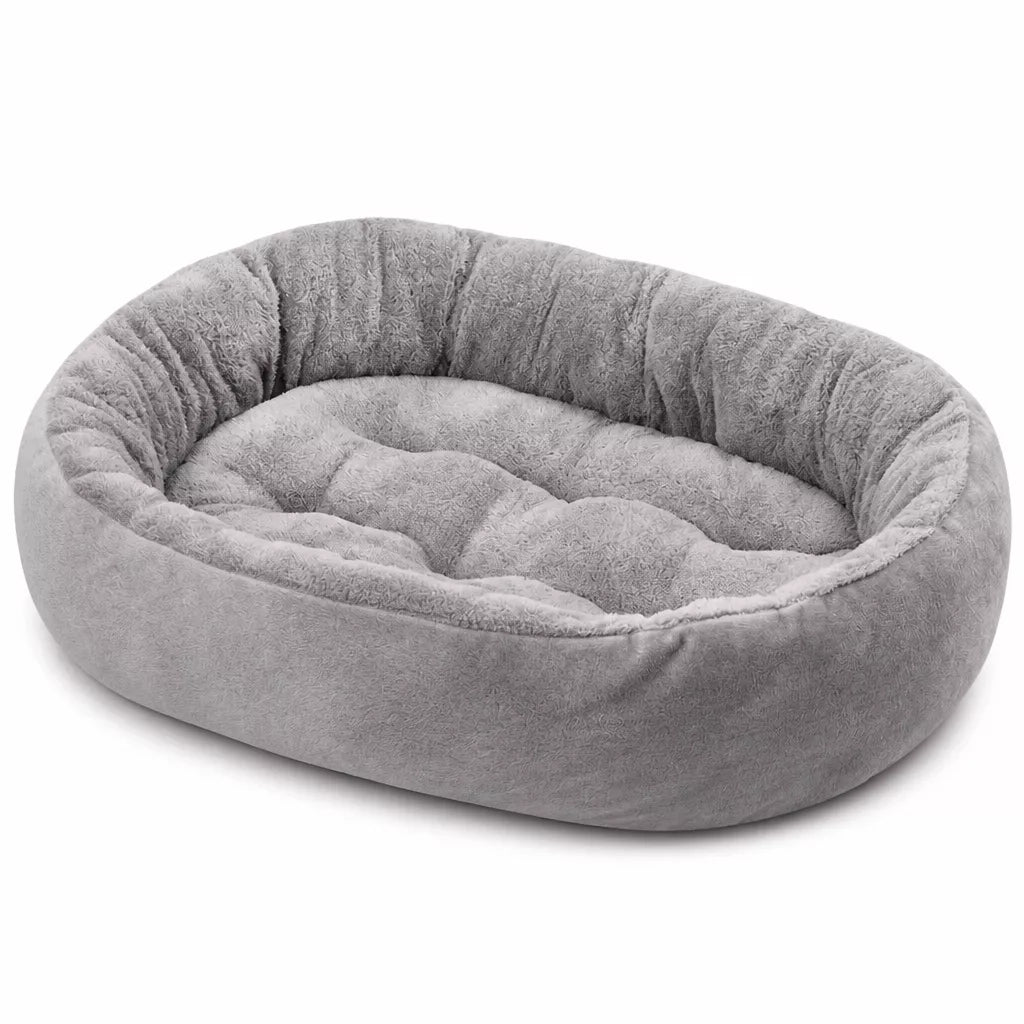 Oval Plush Bolster Pet Bed — design and construction details