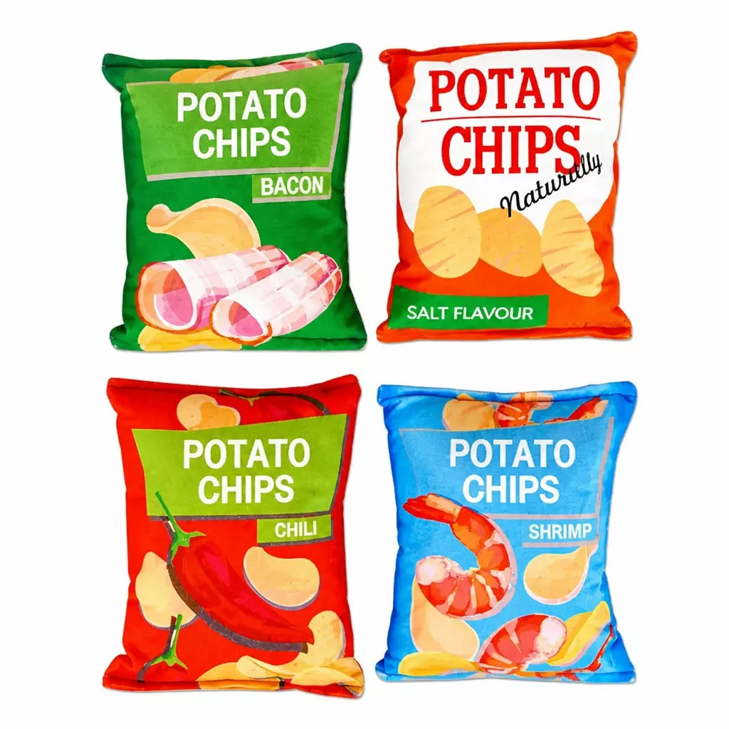 Plush Potato Chip Crinkle Toy for Dogs and Cats