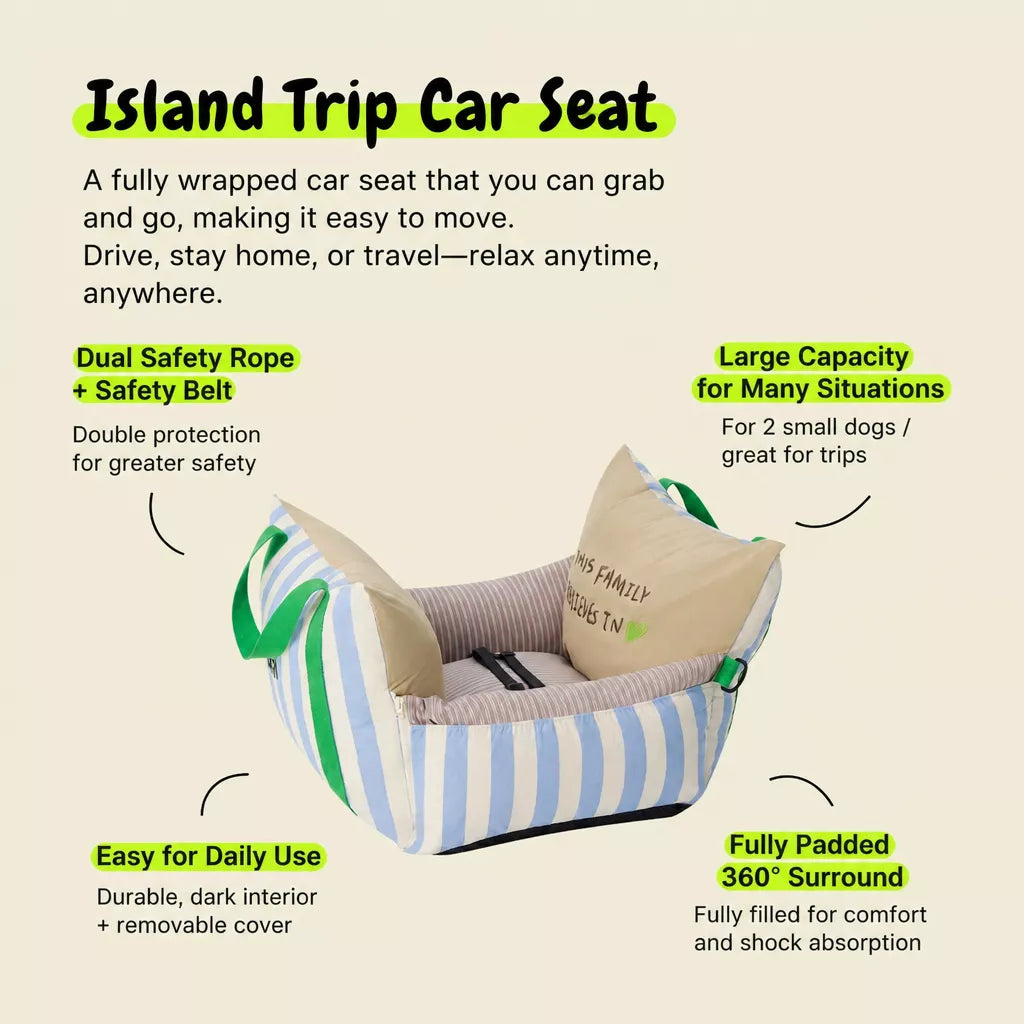 Pet car bed handles and raised sides illustration