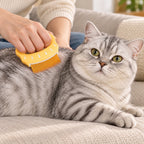 Shell Pet Grooming Comb with Curved Teeth and Finger Grip p-00329