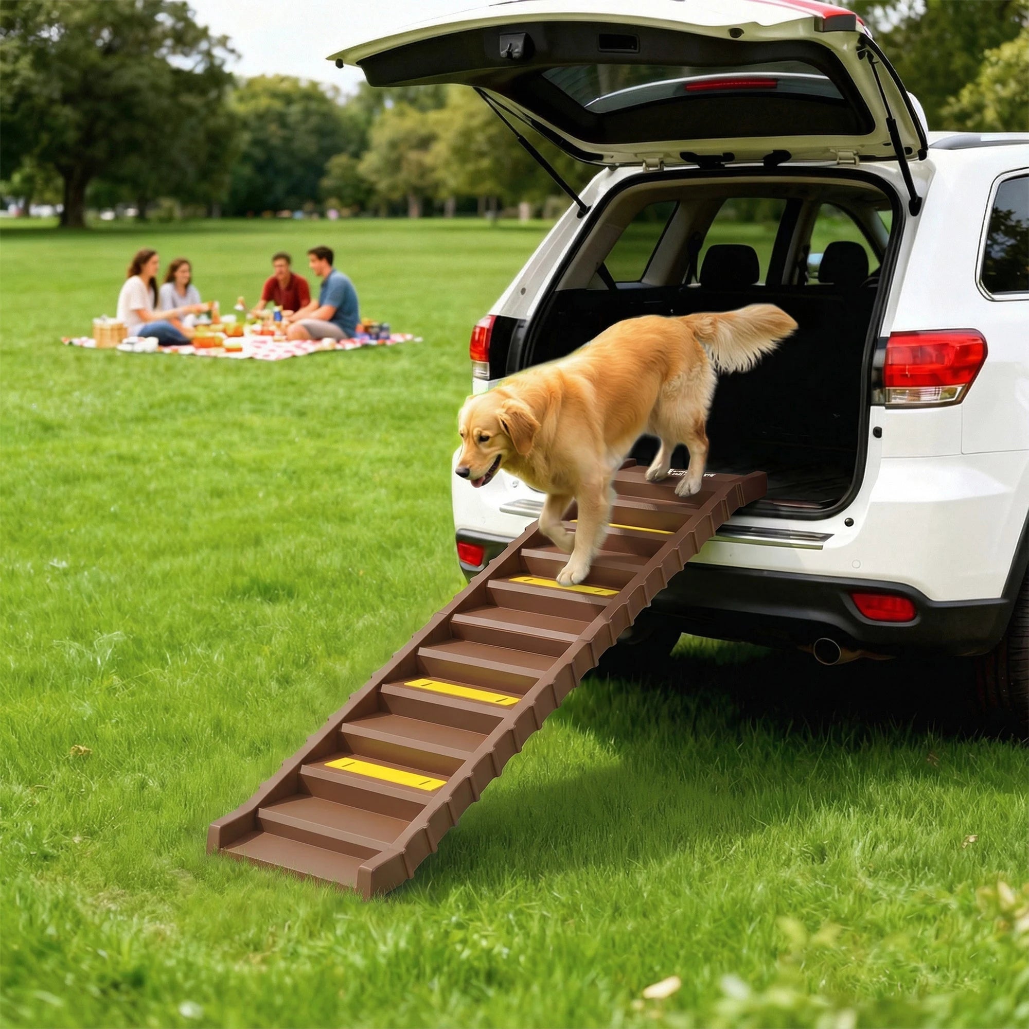 PawHut Foldable Dog Car Ramp with 10 Steps W2225P597201 Secondary image