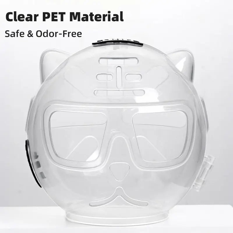 Transparent Cat Grooming Muzzle Helmet feature detail 4