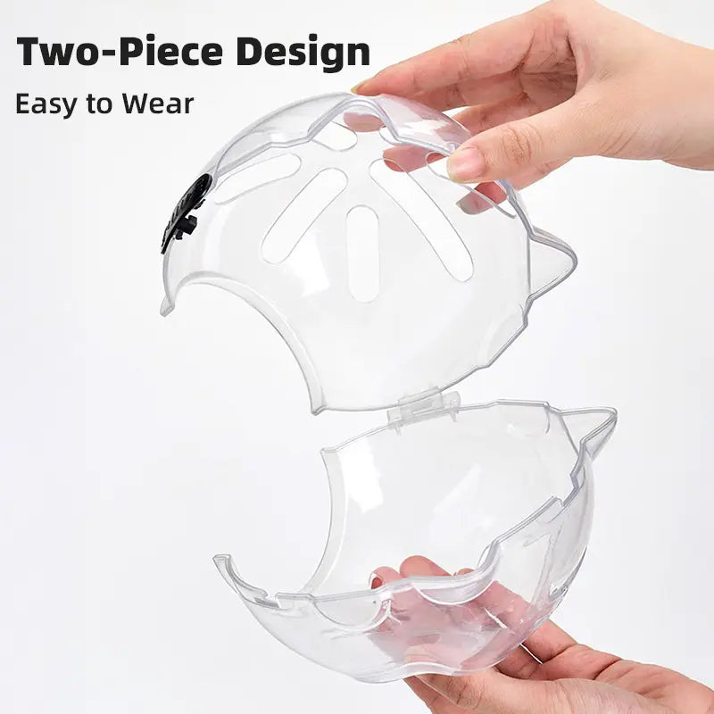 Transparent Cat Grooming Muzzle Helmet feature detail 5