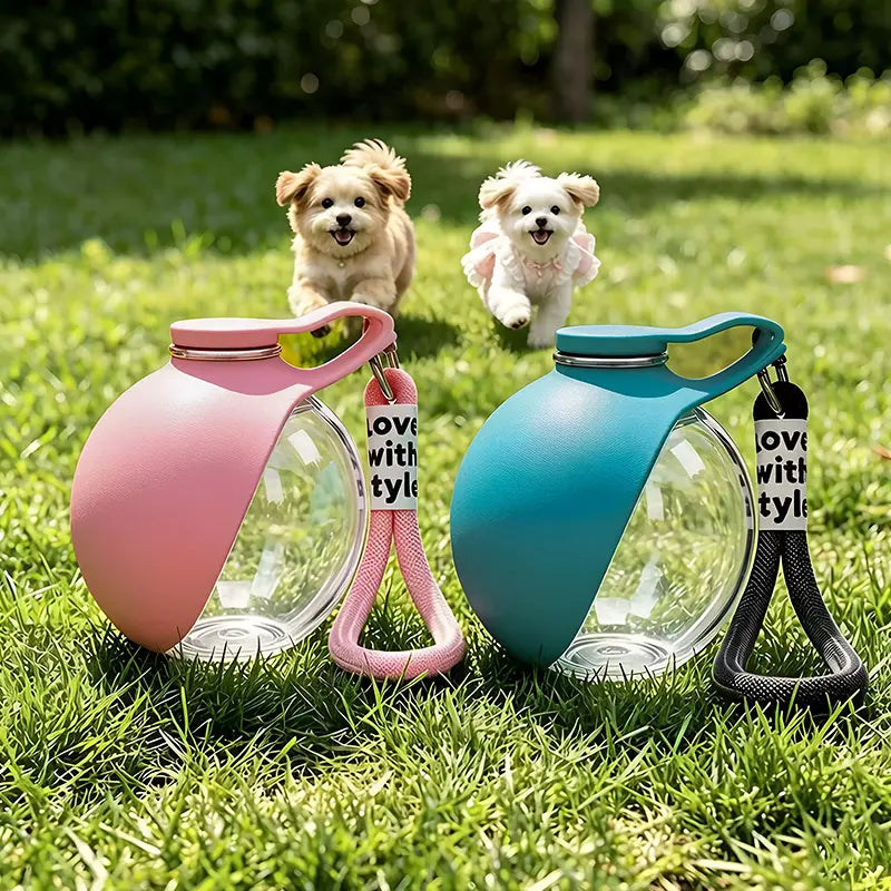 Collapsible Travel Pet Water Bowl with Strap product view