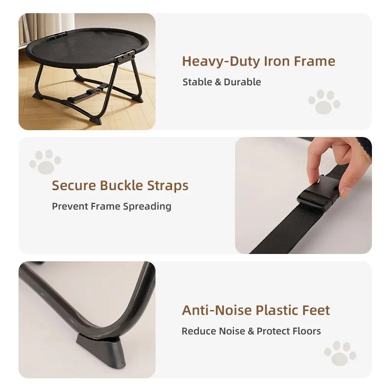 Foldable Elevated Cat Hammock Bed feature detail 5