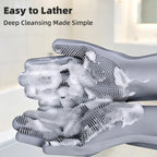 Extra-Long Silicone Pet Bathing Gloves feature detail 1