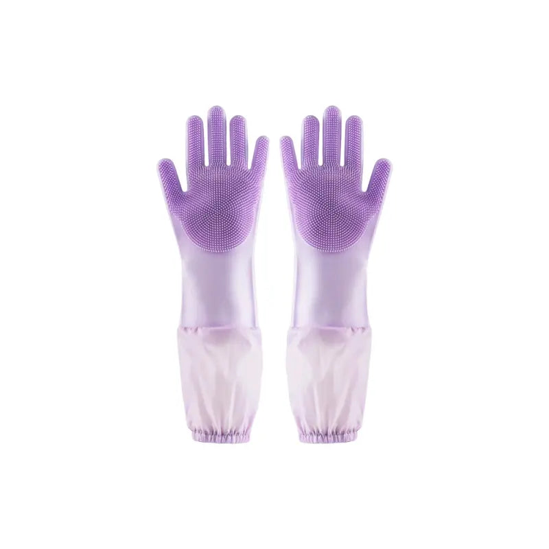 Extra-Long Silicone Pet Bathing Gloves variant