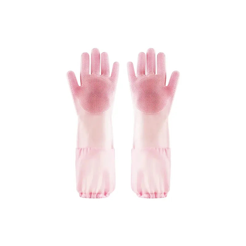 Extra-Long Silicone Pet Bathing Gloves variant