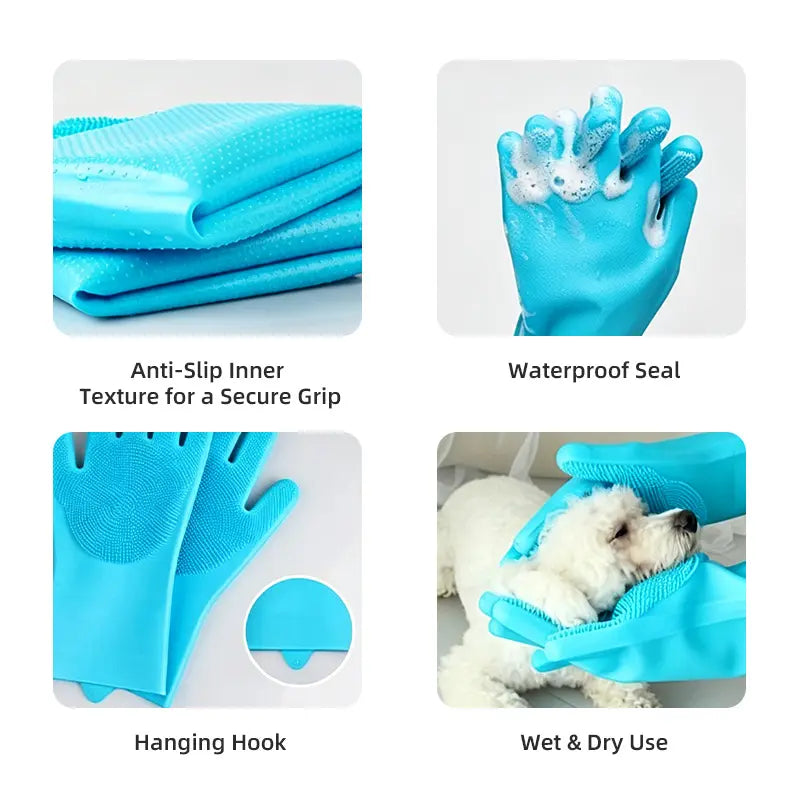 Silicone Pet Bathing Gloves Set feature detail 4