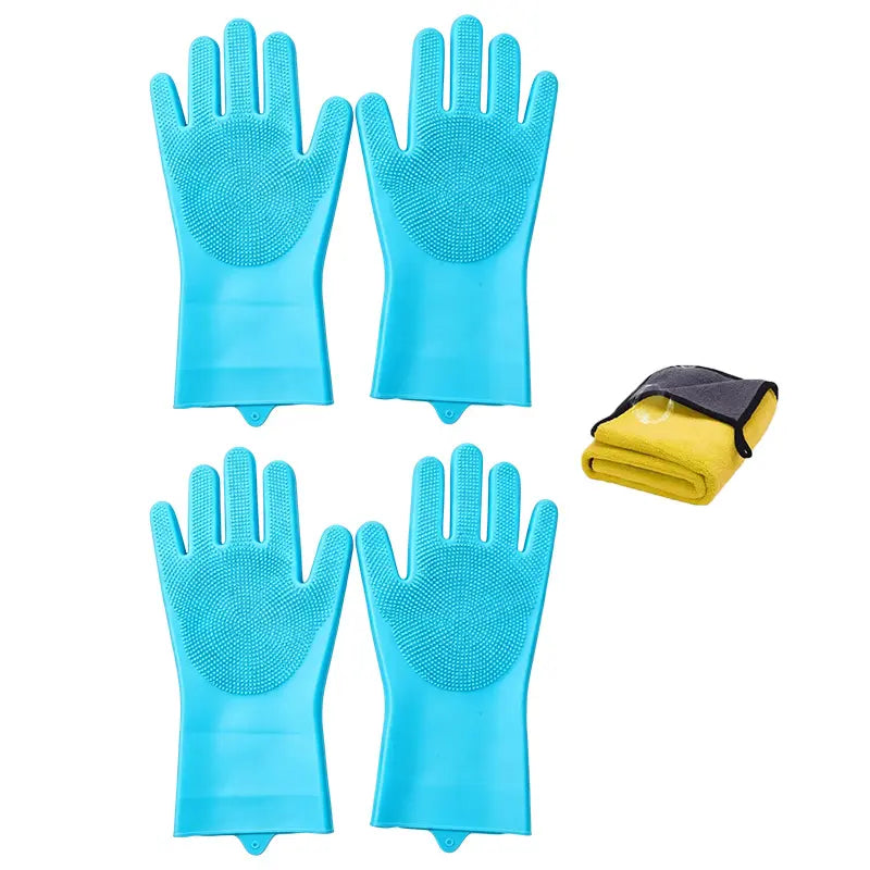 Silicone Pet Bathing Gloves Set variant