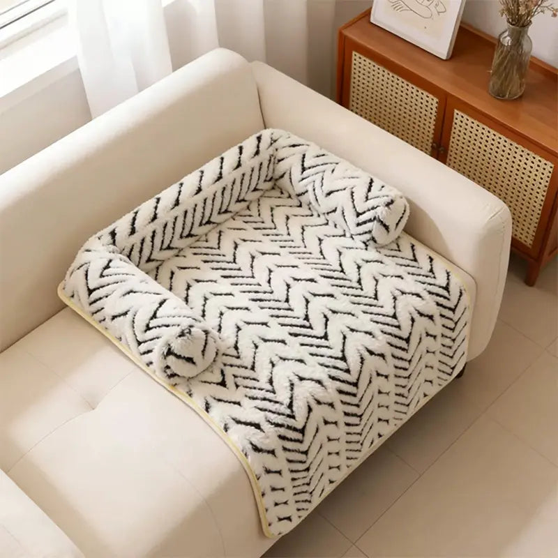 Washable Sofa Protector Pet Mat with Bolster variant