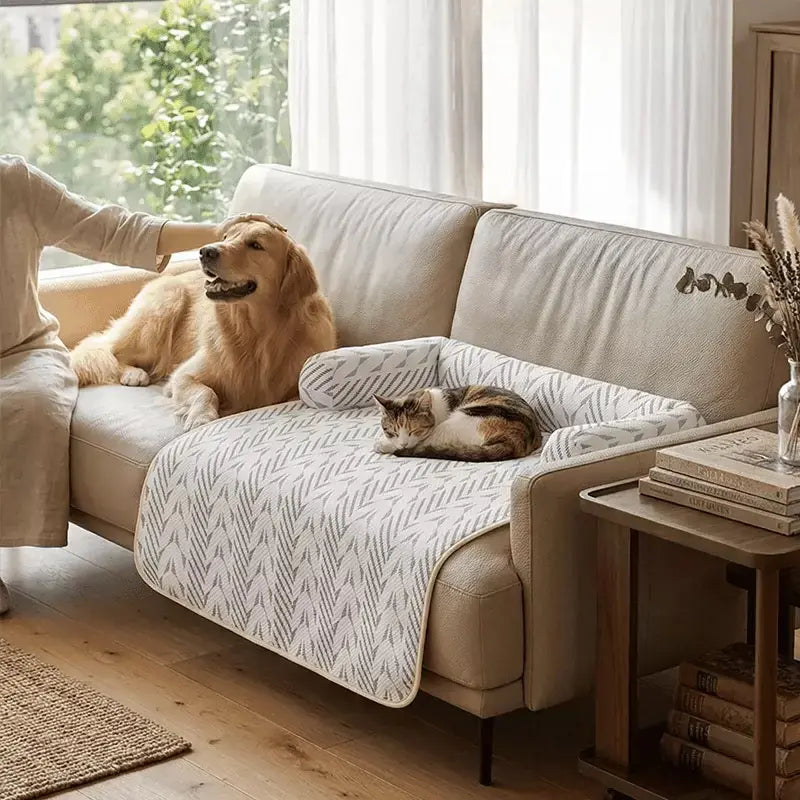 Washable Sofa Protector Pet Mat with Bolster variant