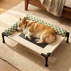 Foldable Elevated Mesh Pet Cot with Bolsters product view