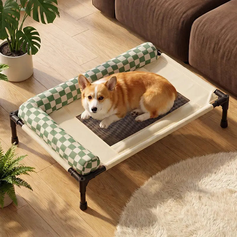 Foldable Elevated Mesh Pet Cot with Bolsters feature detail 4