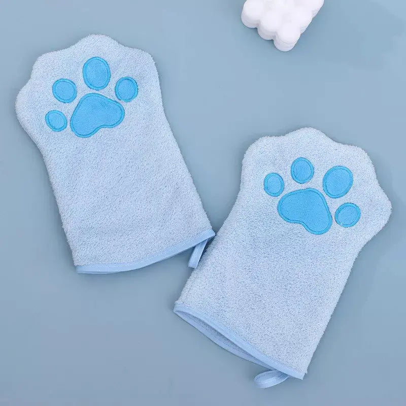 Quick-Dry Microfiber Pet Grooming Mitts – a2-BU
