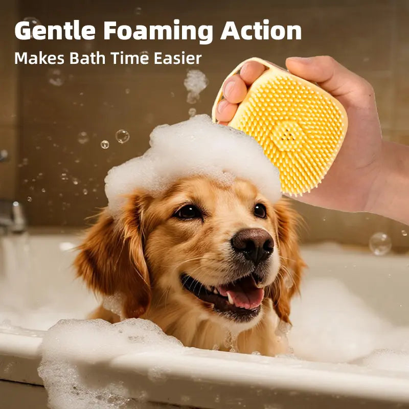 Silicone Pet Bathing & Massage Shampoo Brush feature detail 2