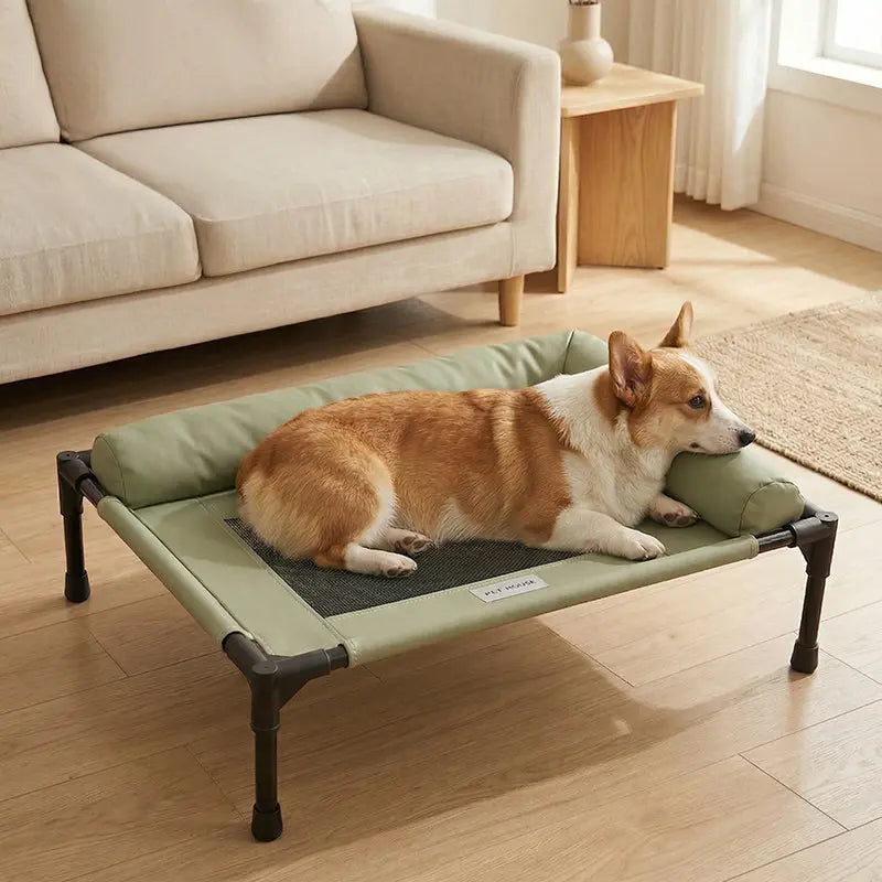 Elevated Pet Cot with Padded Bolsters feature detail 2