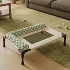 Foldable Elevated Mesh Pet Cot with Bolsters pmcbw-8580