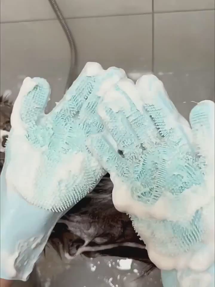 Silicone Pet Bathing Gloves Set pgzm-8596
