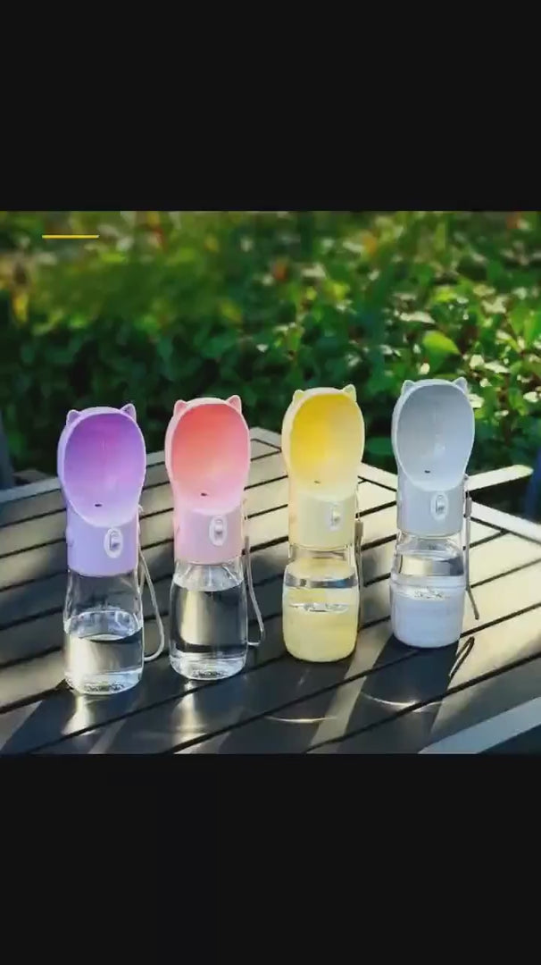 Portable Dog Water Bottle with Food Container phoopet-8521