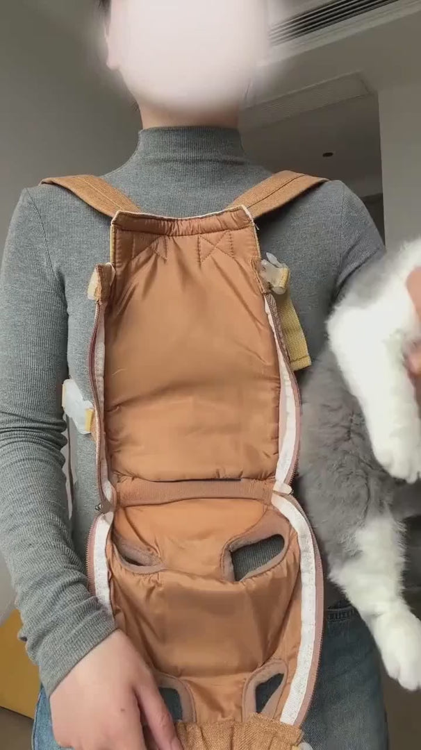 Breathable Hands-Free Pet Carrier Backpack for Cats & Small Dogs pwwmm-8582