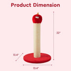 Red Monster Sisal Cat Scratching Post — scratching post dimensions