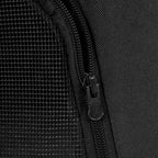 Close-up of black mesh and fabric