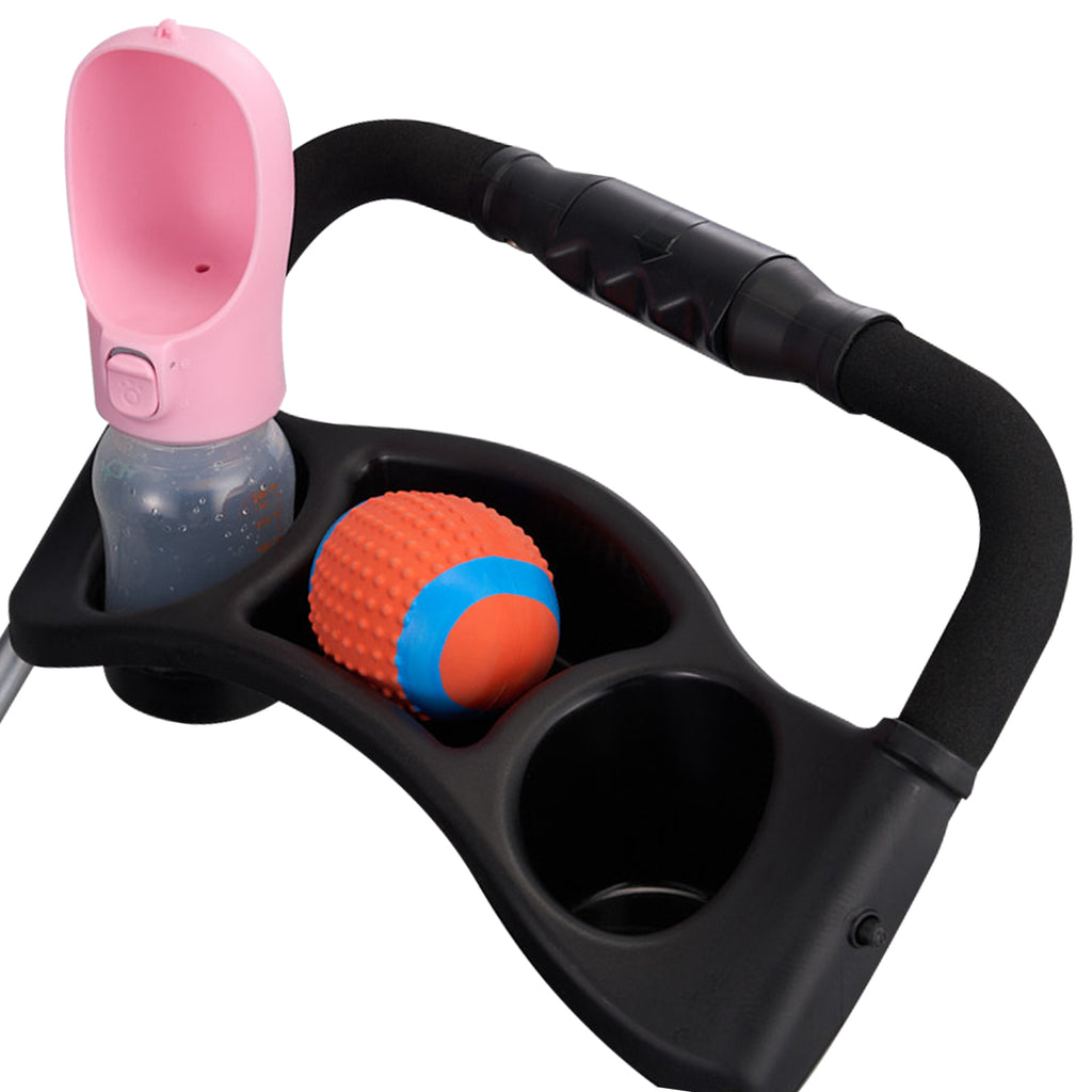 Handle tray with cup holders