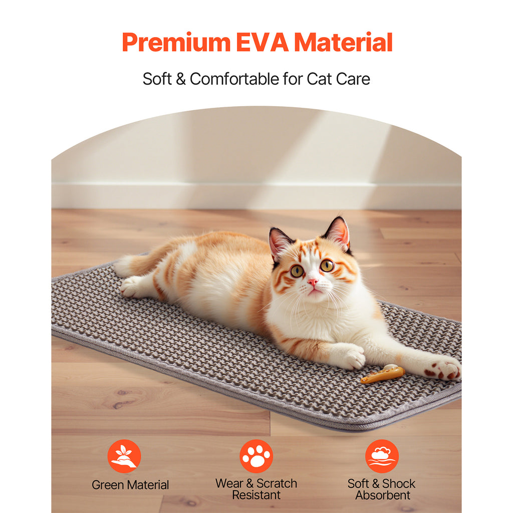 24 x 15 Inch Honeycomb Cat Litter Mat — EVA material and paw-contact surface